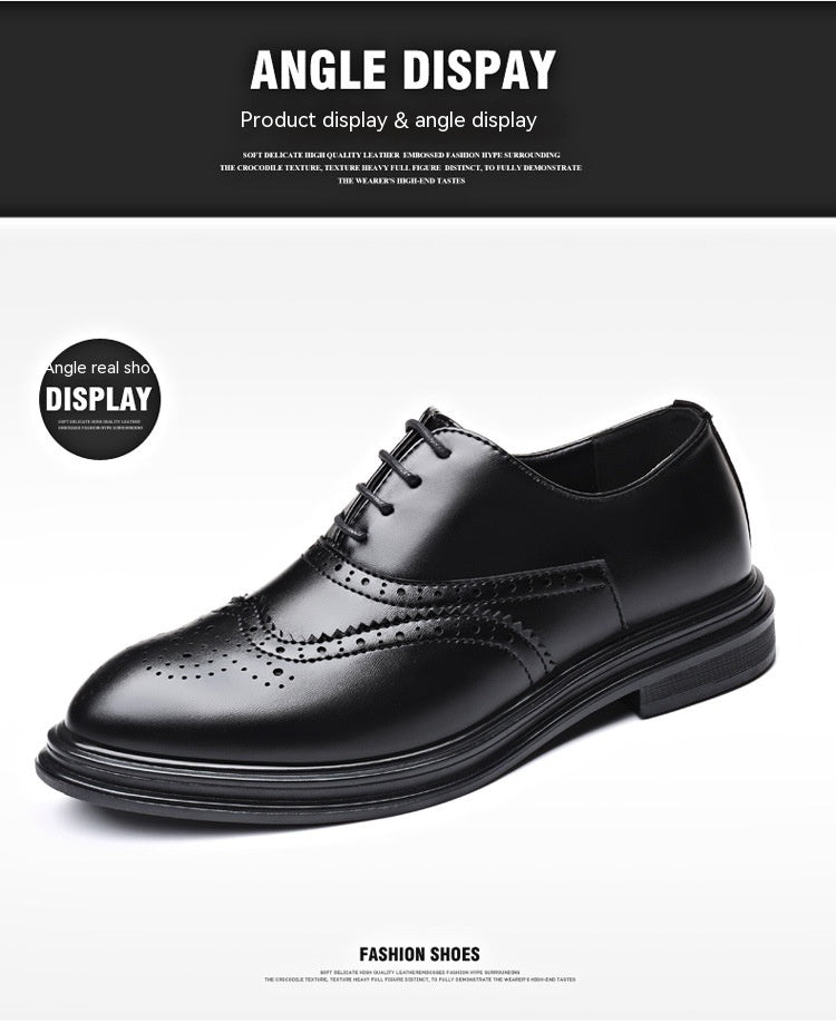 Autumn And Winter Brogue Men's Business Leather Shoes